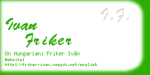 ivan friker business card